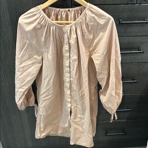 J. Crew Tan/nude Smocked dress 3/4 Sleeve